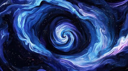 Wall Mural - Abstract blue galaxy background