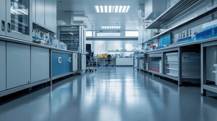 Poster - Modern High-Tech Laboratory with Smooth Metallic Surfaces and Tools