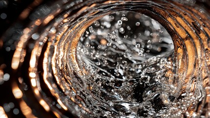 Poster - Water Droplets Passing Through a Ceramic Filter in Close-Up View