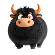 © Embara - Cartoon Black Bull with Furry Texture