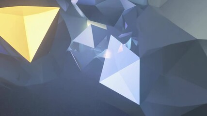 Poster - Abstract Polygonal Geometric Forms - Seamless Looping Animated Background. 4K 60