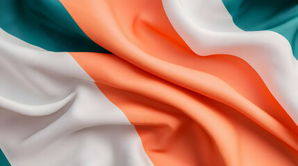 Fototapete - Draped Fabric in Teal Orange and White