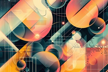 Fototapete - Abstract Geometric Background, Modern Design, Vector Illustrationhigh Detail, 8K