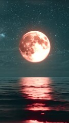 Wall Mural - moon over water
