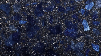 Poster - Shimmering blue glitter texture on a dark background, perfect for adding sparkle and shine to designs, invitations, or backgrounds