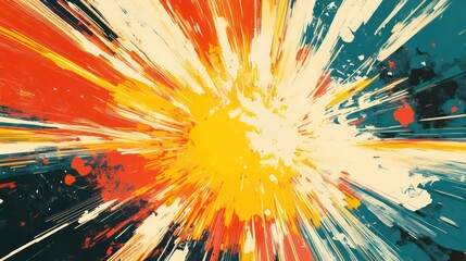 Wall Mural - Abstract vibrant explosion artwork, possible use in a poster, advertisement or digital media design