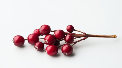 Poster - Stunning Cluster of Bright Red Berries Resting Gracefully on a Delicate Branch : Generative AI