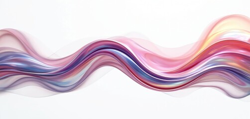 Leinwandbilder - Abstract 3d render multicolored flowing wave shape. Generative AI futuristic background with gradient, iridescent colors. Dynamic curve fluid shiny shape. Trendy holographic surface design.