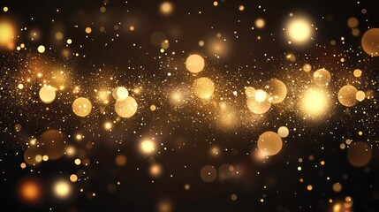 Poster - Golden glitter background with a soft bokeh effect, creating a luxurious and festive atmosphere. Ideal for celebrations, holidays, or elegant designs.