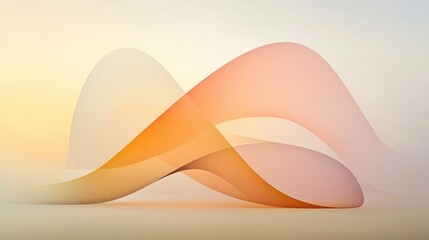 Wall Mural - Abstract shapes, soft colors, smooth curves