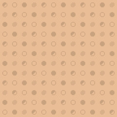 Poster - Minimal Brown Circle Dots in Variant Style, Pattern Background, Pixel Art