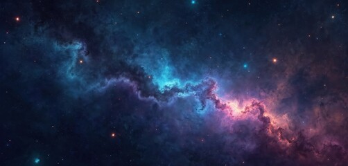 Wall Mural - banner illustration with starry outer space background texture. colorful starry night sky outer spac