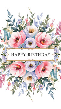 Beautiful Happy Birthday Images with flower border