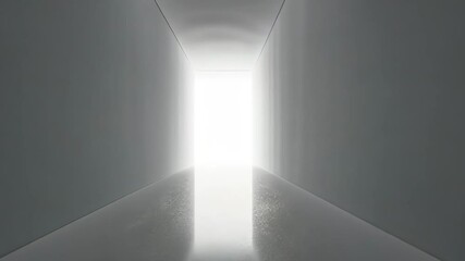 Poster - bright entrance to an empty space with soft white gradients generative ai