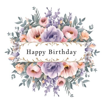 Beautiful Happy Birthday Images with flower border