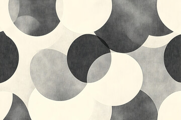 Poster - Monochromatic Circles with Subtle Textural Overlay - Abstract Design