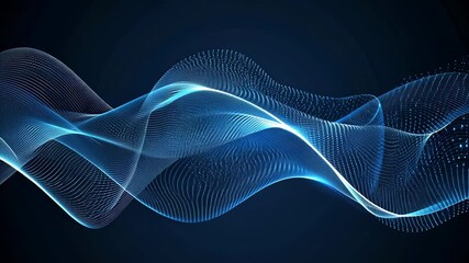 Poster - business background with abstract wave lines in blue hues generative ai