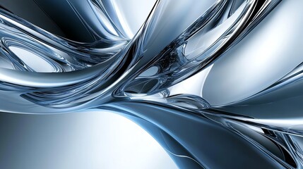 Leinwandbilder - Flowing Metallic Structure Abstract Background with Smooth Lines and Reflections