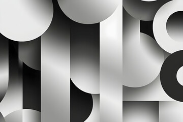 Poster - Elegant geometric background with circles and lines in shades of gray
