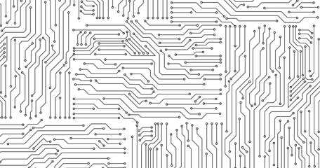 Poster - Circuit Board texture Background, seamless pattern. Vector circuit board illustration.