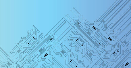 Poster - Vector circuit board illustration. Abstract technology.