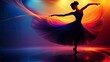 © Dzikrul Husnani - Silhouette of Dancer Performing with Flowing Colorful Fabric and Light Trails