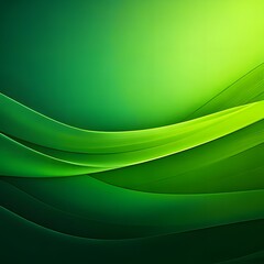 Poster - Abstract Green Wave Design with Smooth Curves and Dynamic Motion