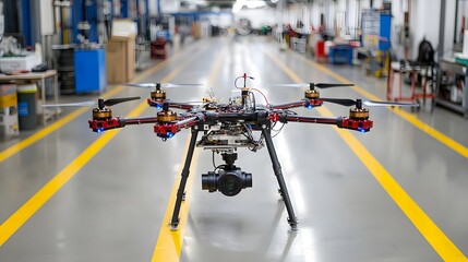 Fototapete - Advanced electric powered drone equipped with high tech sensors and for comprehensive environmental data collection and analysis