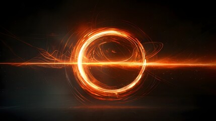 Leinwandbilder - Dramatic abstract of the swirling luminous energy by a wind turbine power plant representing the dynamic power of renewable technology