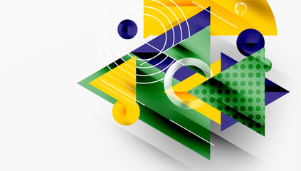Poster - Sleek abstract background - layered triangles with vibrant gradient tones. Semi-transparent shapes add depth and contemporary aesthetic