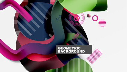 Poster - Abstract liquid shapes and lines background