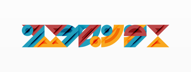 Wall Mural - Abstract geometric background shapes forming a modern, symmetrical pattern. Bold contrast, smooth gradients, dynamic composition, futuristic style