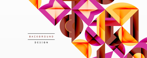Wall Mural - Circles squares lines abstract background