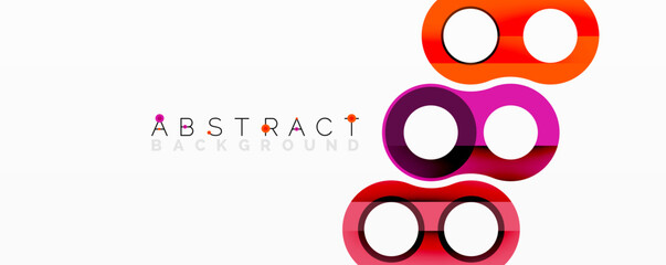 Poster - Abstract geometric pattern with interlocking circular and tubular shapes featuring smooth gradients, sharp contrasts, and dynamic layering