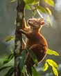 © SibteHUSSAIN - Breathtaking golden hour wildlife shot of Lumholtzs tree kangaroo clinging a thick rainforest vine backlit by soft evening light ultra sharp fur details nature documentary style