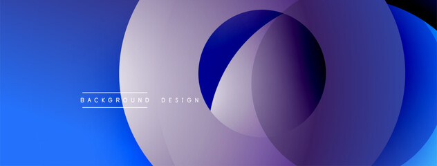 Poster - Layered circular shapes in vivid colors form a gradient-rich abstract design with smooth transitions, depth effects, and a modern, futuristic aesthetic