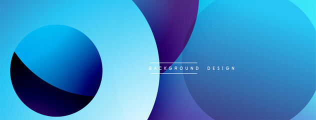 Poster - Layered circular shapes in vivid colors form a gradient-rich abstract design with smooth transitions, depth effects, and a modern, futuristic aesthetic