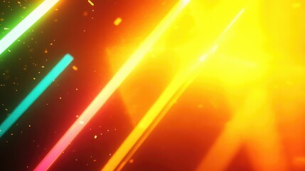Poster - Abstract holographic light beams intersecting at various angles, creating a dynamic technology backdrop with soft glow effects. Perfect for innovation or tech-driven campaigns