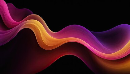 Poster - Wave lines trails flowing dynamic in diverse colors isolated on black background Abstract futuristic background science digital and communication concept Generative AI
3