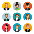 © umut hasanoglu - Diverse avatars in a circular design, representing a professional team or social network. Flat design style, perfect for websites or applications.