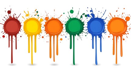 Poster - Dynamic Paint Splashes in a Rainbow of Colors for Creative Projects
