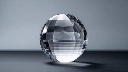 Poster - crystal egg sculpture reflecting light on a dark surface, showcasing intricate design details and tr