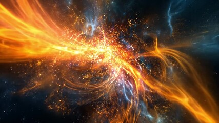Poster - cosmic ignition: a vibrant cosmic explosion bursts forth with a symphony of radiant energy, painting