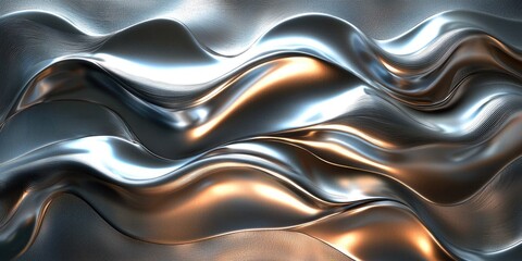 Leinwandbilder - An abstract image presents metal textures that focus on the sleek and reflective qualities of various surfaces, blending subtle and bold tones to create a sophisticated m