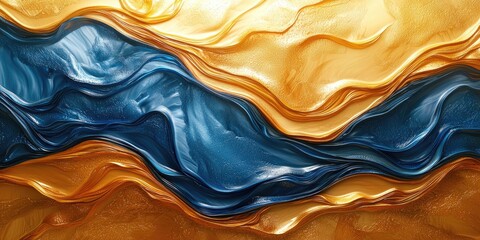 Leinwandbilder - An abstract image featuring resin art with fluid and glossy patterns that merge and flow across the canvas, incorporating rich, vibrant colors and textures to produce a s