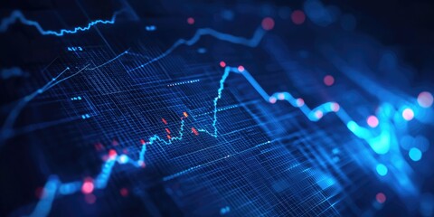 Poster - Business growth metrics chart with distinct segments and data points, presented as a professional finance illustration.