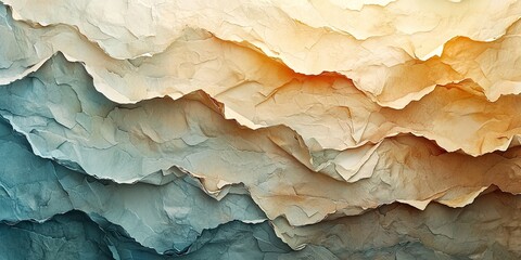 Leinwandbilder - An abstract image featuring paper textures that focus on the delicate and varied surfaces of different paper types, blending soft and textured elements for an elegant lay