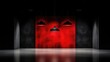 © BROPRADANA - Red wall, black lamps, dark space
