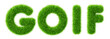 © marozhkastudio - 3d word GOLF text with green grass texture. Fresh herb font, uppercase letters. Lawn plant type effect. Turf logo for golf club or sports tournament, abstract graphic design elements. 3D illustration