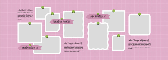 Pictures or photos frame collage layout abstract photo frames and digital photo wall template